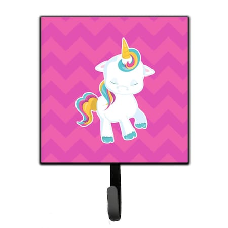 Carolines Treasures Pink Chevron Unicorn Leash or Key Holder BB6809SH4